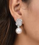 White zircon   earrings