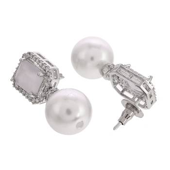 White zircon   earrings 4