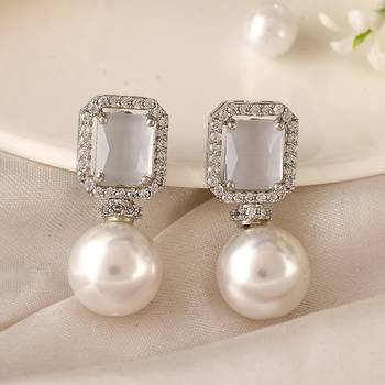 White zircon   earrings 5
