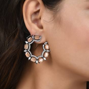 Orange zircon   earrings 1