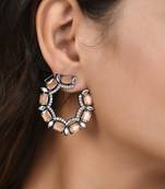 Orange zircon   earrings