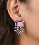 Pink zircon   earrings