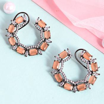 Orange zircon   earrings 3