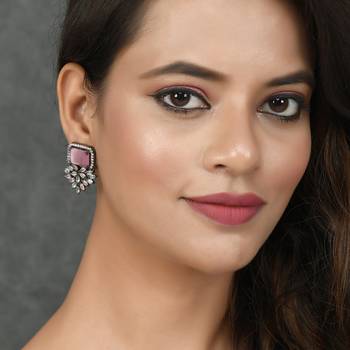 Pink zircon   earrings 3