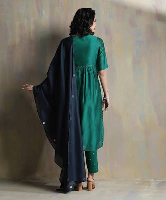 Emerald Green And Teal Blue Kurta Sets 2