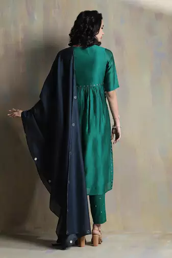Emerald Green And Teal Blue Kurta Sets
