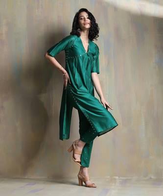 Emerald Green And Teal Blue Kurta Sets 3