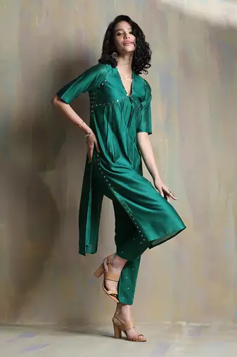 Emerald Green And Teal Blue Kurta Sets