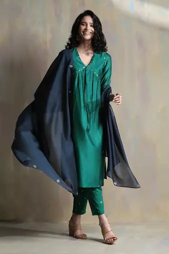 Emerald Green And Teal Blue Kurta Sets
