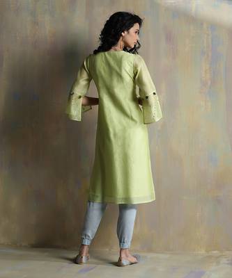 Lime Yellow, Cool Blue And Aqua Green Kurta Sets 2