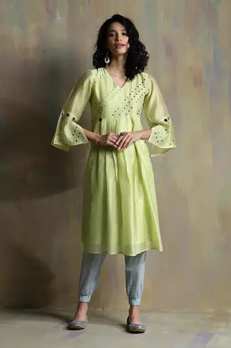 Lime Yellow, Cool Blue And Aqua Green Kurta Sets