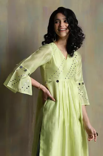 Lime Yellow, Cool Blue And Aqua Green Kurta Sets