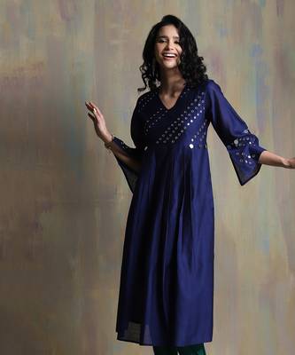 Sapphire Blue, Emerald Green And Bright Pink Kurta Sets 4