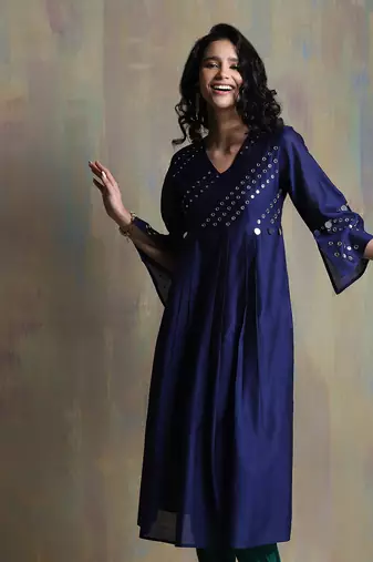 Sapphire Blue, Emerald Green And Bright Pink Kurta Sets