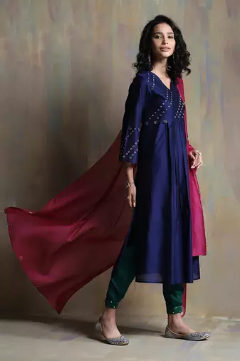 Sapphire Blue, Emerald Green And Bright Pink Kurta Sets