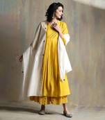 Sunflower Yellow ,White Kurta Sets