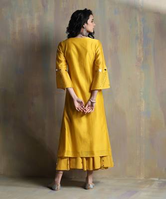 Sunflower Yellow ,White Kurta Sets 2