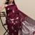 Wine woven banarasi silk saree with blouse
