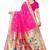 Pink woven banarasi silk saree with blouse