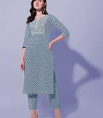 Grey Rayon Embroidery Printed Kurta