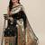 Black woven banarasi silk saree with blouse