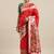 Red woven banarasi silk saree with blouse