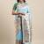 Blue woven banarasi silk saree with blouse