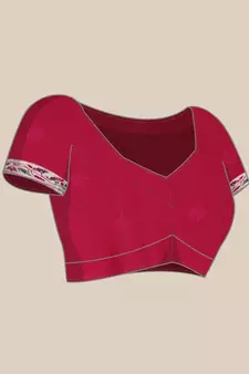 Pink woven banarasi silk saree with blouse