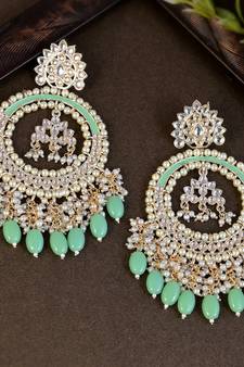 Green pearl earrings
