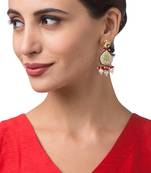 Gold Kundan polki brass earrings