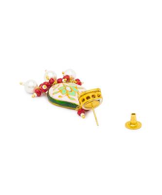 Gold Kundan polki brass earrings 4
