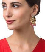 Gold Kundan polki brass earrings
