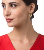 Gold Kundan polki brass earrings