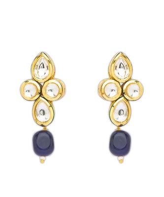 Gold Kundan polki brass earrings 2