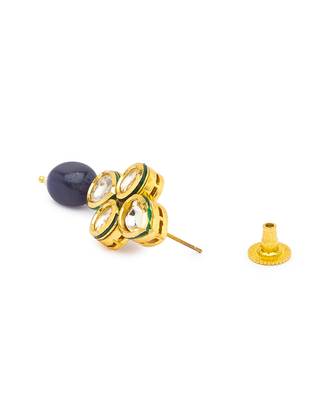Gold Kundan polki brass earrings 3