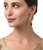 Gold Kundan polki brass earrings