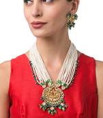 Brass neclace set with earrings