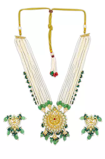 Brass neclace set with earrings
