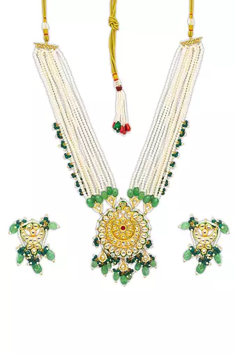 Brass neclace set with earrings