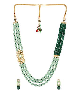 Gold polish necklace Set with Earrings 2