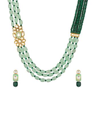 Gold polish necklace Set with Earrings 4
