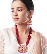 Red Necklace Set with Earrings