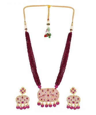 Red Necklace Set with Earrings 2