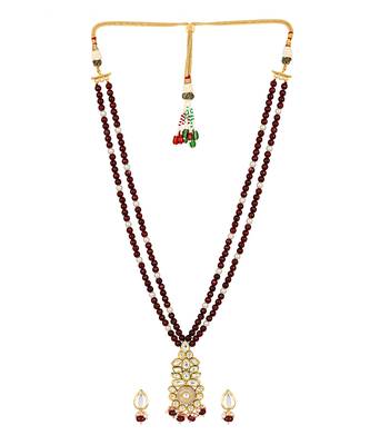 Kundan polki multicolor Necklace Set with Earrings 2