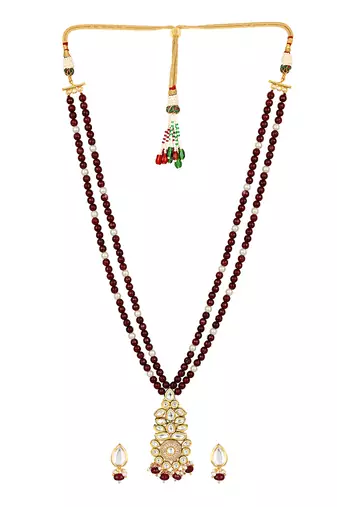 Kundan polki multicolor Necklace Set with Earrings