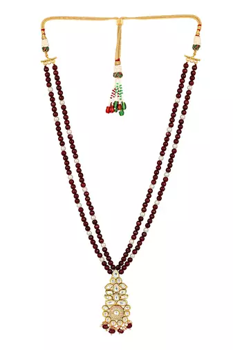 Kundan polki multicolor Necklace Set with Earrings