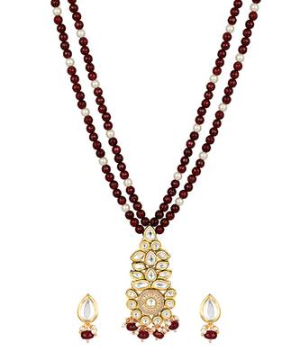Kundan polki multicolor Necklace Set with Earrings 5