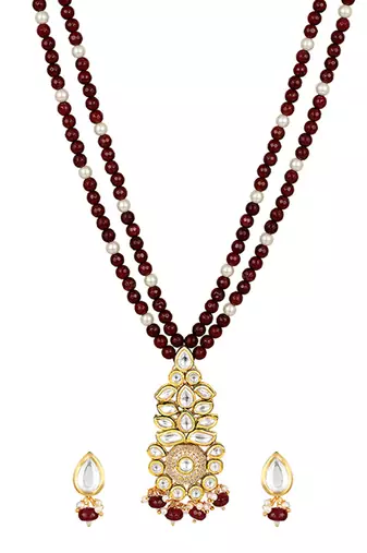 Kundan polki multicolor Necklace Set with Earrings