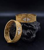 AARNAA  Stylish White Color Gold Plated Charm Crystal Bracelet Bangle Jewellery for Girls and Women  BG_G20_W_450