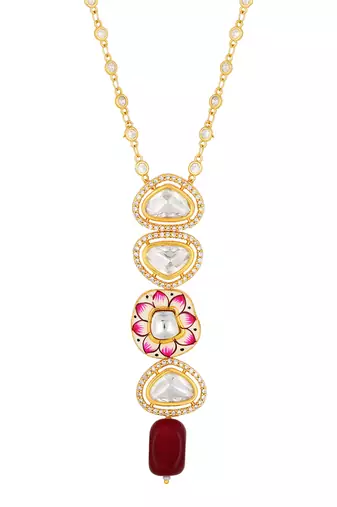 Golden kundan polki Necklace